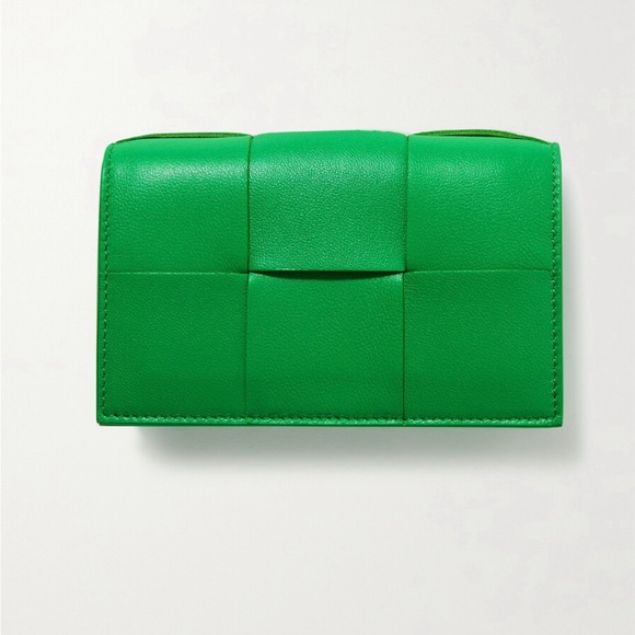 Bottega Veneta Intrecciato leather card holderGreenBrand new
